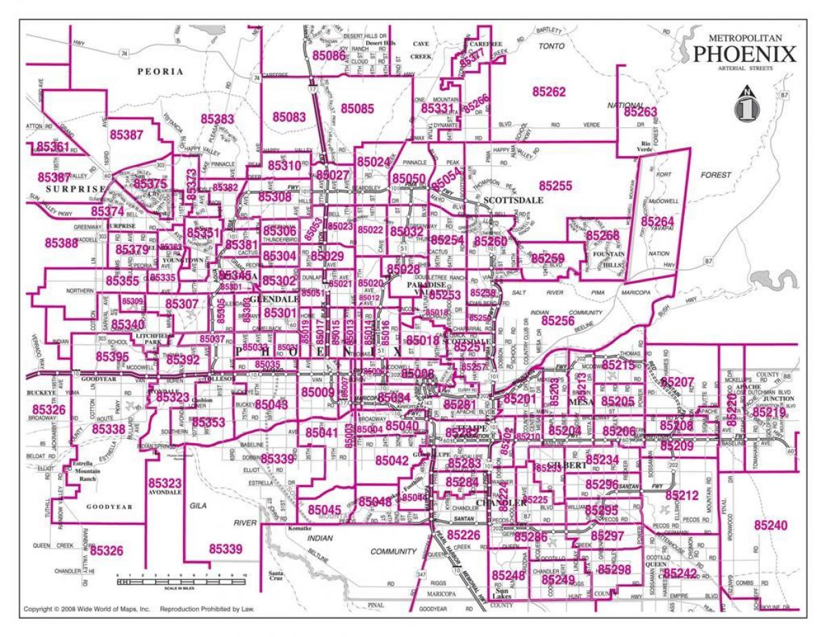 kota Phoenix zip code peta