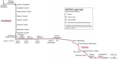 Cahaya peta kereta api Phoenix