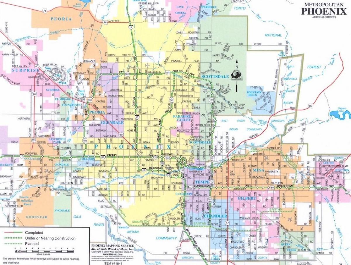 Phoenix peta bandar Arizona
