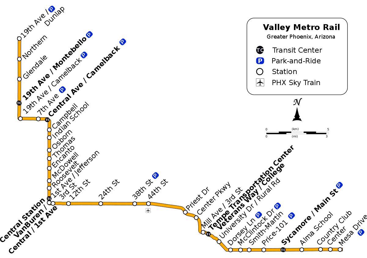 Lembah metro bas peta laluan