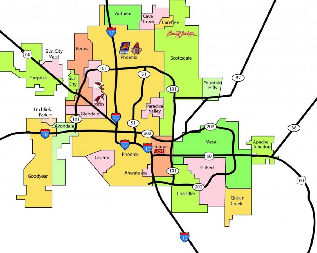 Phoenix metro peta kawasan