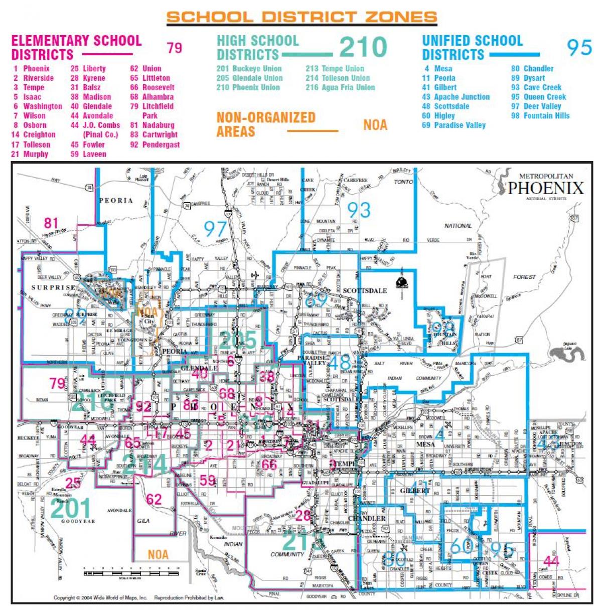 Phoenix kesatuan daerah sekolah tinggi peta